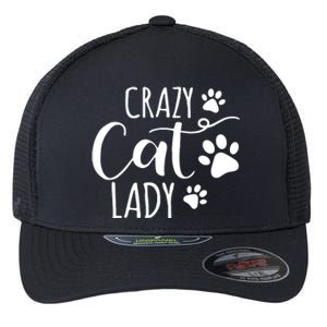 Crazy Cat Lady Funny Cat Meow For Men Women Love Cat Flexfit Unipanel Trucker Cap