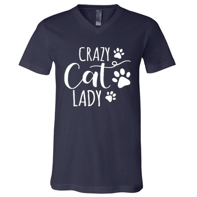 Crazy Cat Lady Funny Cat Meow For Men Women Love Cat V-Neck T-Shirt