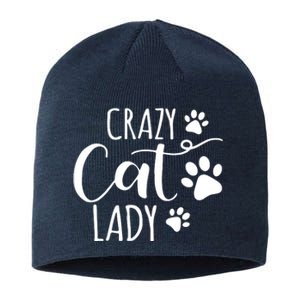 Crazy Cat Lady Funny Cat Meow For Men Women Love Cat Sustainable Beanie