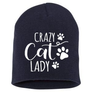 Crazy Cat Lady Funny Cat Meow For Men Women Love Cat Short Acrylic Beanie