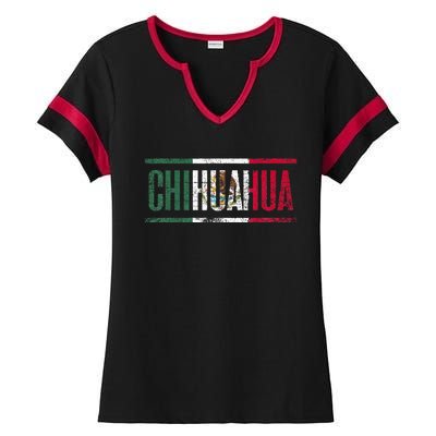 Chihuahua Con La Bandera De México Ladies Halftime Notch Neck Tee