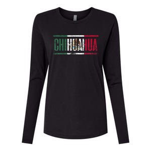 Chihuahua Con La Bandera De México Womens Cotton Relaxed Long Sleeve T-Shirt