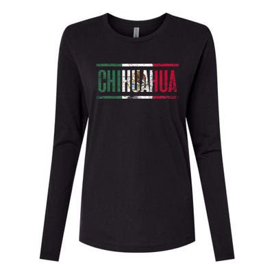 Chihuahua Con La Bandera De México Womens Cotton Relaxed Long Sleeve T-Shirt