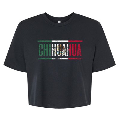 Chihuahua Con La Bandera De México Bella+Canvas Jersey Crop Tee