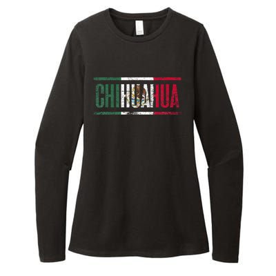 Chihuahua Con La Bandera De México Womens CVC Long Sleeve Shirt