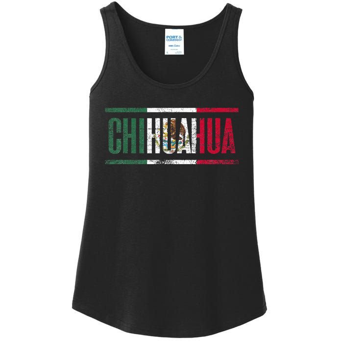 Chihuahua Con La Bandera De México Ladies Essential Tank