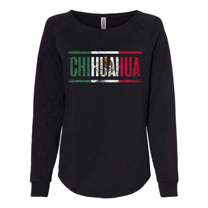 Chihuahua Con La Bandera De México Womens California Wash Sweatshirt