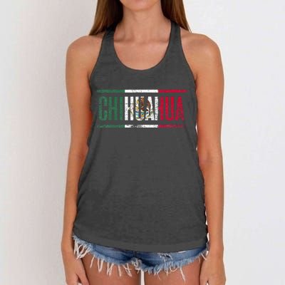 Chihuahua Con La Bandera De México Women's Knotted Racerback Tank