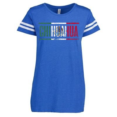 Chihuahua Con La Bandera De México Enza Ladies Jersey Football T-Shirt