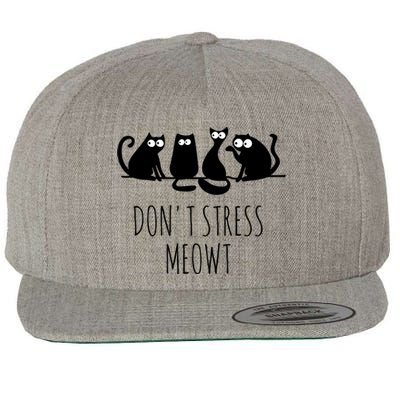 Cute Cat Lover Don't Stress Meowt Cute Cat Great Gift Wool Snapback Cap