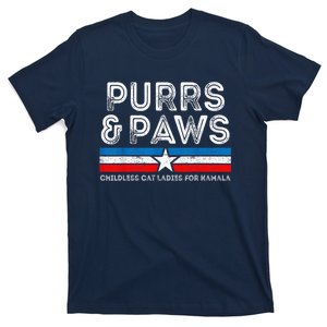 Childless Cat Lady For Kamala Purrs And Paws Harris 2024 Kamala Harris 2024 T-Shirt