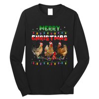 Chicken Christmas Lights Merry Xmas Chicken Long Sleeve Shirt