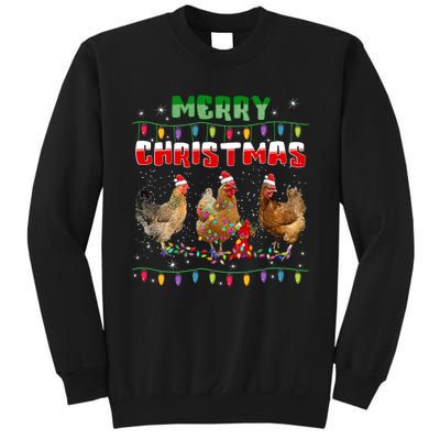 Chicken Christmas Lights Merry Xmas Chicken Sweatshirt