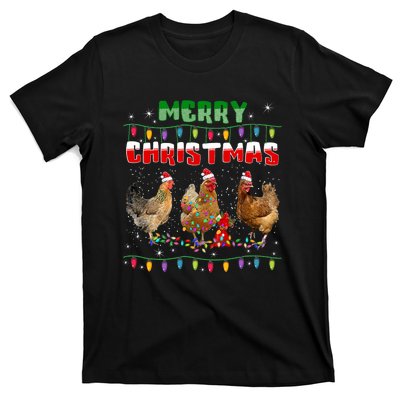 Chicken Christmas Lights Merry Xmas Chicken T-Shirt