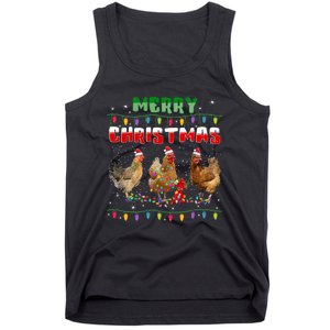 Chicken Christmas Lights Merry Xmas Chicken Tank Top