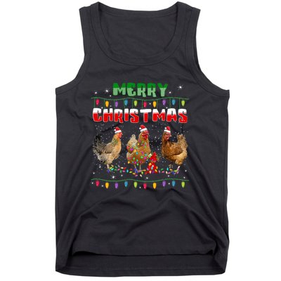 Chicken Christmas Lights Merry Xmas Chicken Tank Top