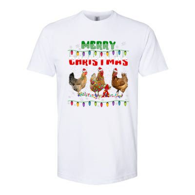 Chicken Christmas Lights Merry Xmas Chicken Softstyle CVC T-Shirt