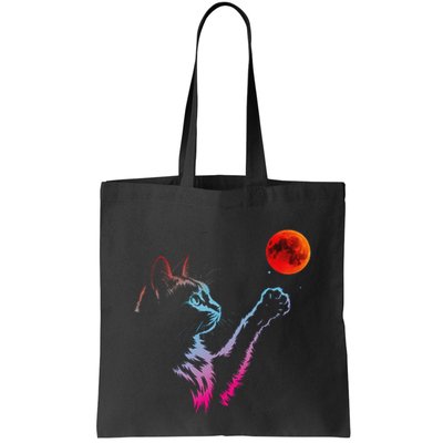 Curious Cat Lunar Eclipse 14 March 2025 Blood Moon Women Tote Bag