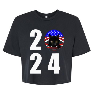 Childless Cat Ladies Vote 2024 Retro Bella+Canvas Jersey Crop Tee