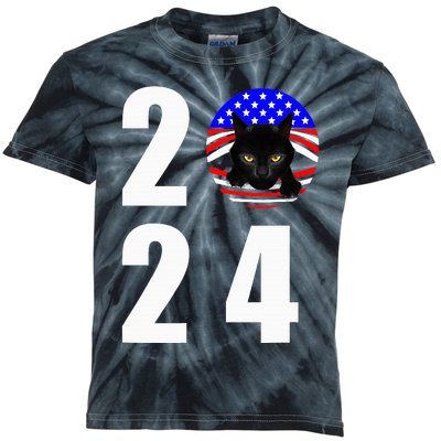 Childless Cat Ladies Vote 2024 Retro Kids Tie-Dye T-Shirt