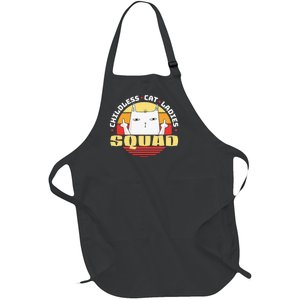 Childless Cat Ladies Squad Club Lady Funny Middle Finger Full-Length Apron With Pockets