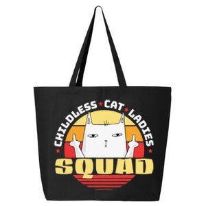 Childless Cat Ladies Squad Club Lady Funny Middle Finger 25L Jumbo Tote