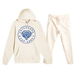 Childless Cat Lady Brave Proud Independent Apparel Premium Hooded Sweatsuit Set