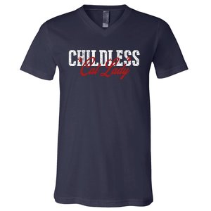 Childless Cat Lady Cat Ladies For Kamala Harris 2024 V-Neck T-Shirt