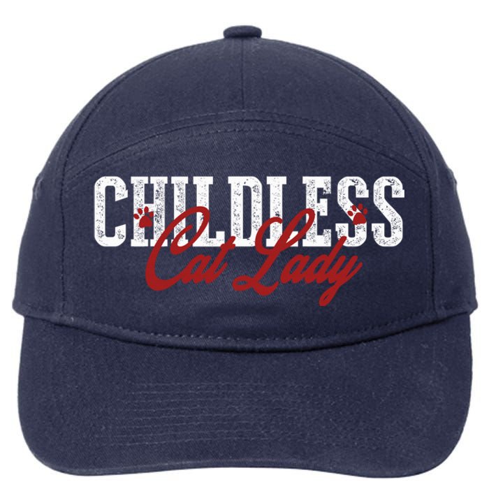 Childless Cat Lady Cat Ladies For Kamala Harris 2024 7-Panel Snapback Hat