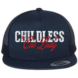 Childless Cat Lady Cat Ladies For Kamala Harris 2024 Flat Bill Trucker Hat