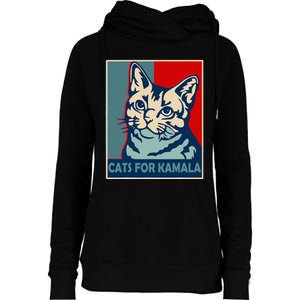 Childless Cat Lady Is Voting Kamala Harris President 2024 Womens Funnel Neck Pullover Hood