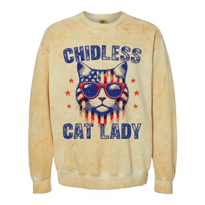 Childless Cat Ladies For Kamala Harris 2024 Election Colorblast Crewneck Sweatshirt