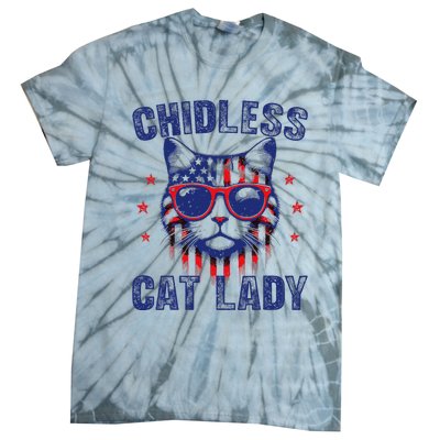 Childless Cat Ladies For Kamala Harris 2024 Election Tie-Dye T-Shirt