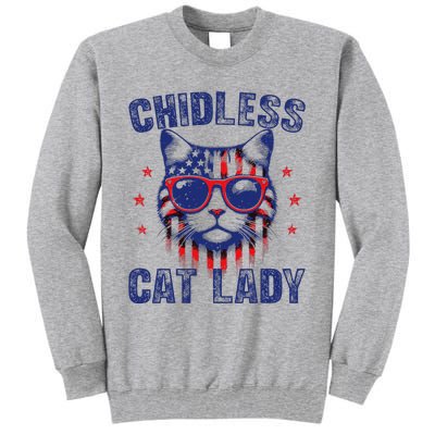 Childless Cat Ladies For Kamala Harris 2024 Election Tall Sweatshirt