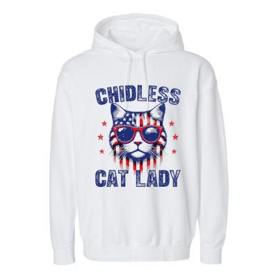 Childless Cat Ladies For Kamala Harris 2024 Election Garment-Dyed Fleece Hoodie