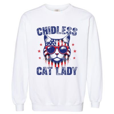 Childless Cat Ladies For Kamala Harris 2024 Election Garment-Dyed Sweatshirt