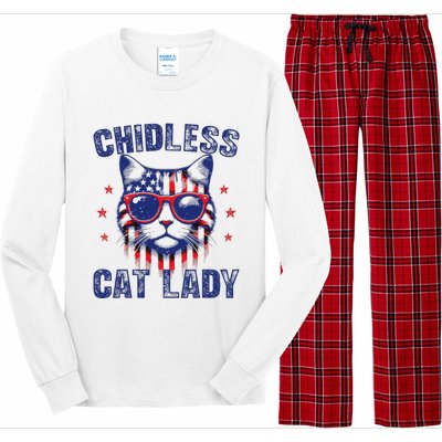 Childless Cat Ladies For Kamala Harris 2024 Election Long Sleeve Pajama Set