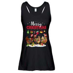 Chicken Christmas Lights Merry Xmas Family Matching Pajama Ladies Essential Flowy Tank