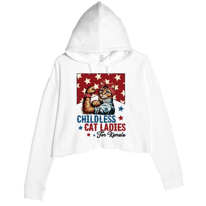 Childless Cat Ladies Childless Cat Lady Crop Fleece Hoodie