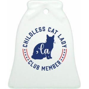 Childless Cat Lady Club Member Ceramic Bell Ornament