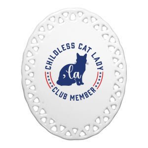 Childless Cat Lady Club Member Ceramic Oval Ornament