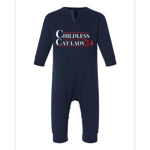 Childless Cat Lady Funny Voting Election 2024 Usa Kamala Harris 2024 Infant Fleece One Piece