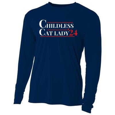 Childless Cat Lady Funny Voting Election 2024 Usa Kamala Harris 2024 Cooling Performance Long Sleeve Crew