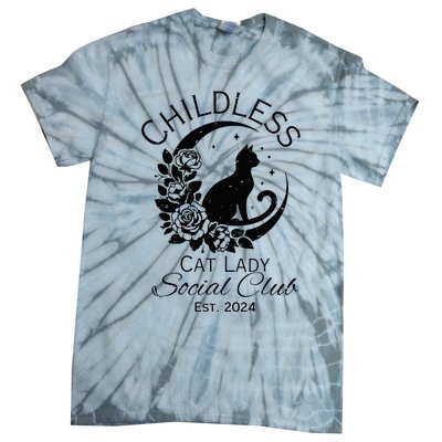 Childless Cat Lady Social Club Meme Cat Kamala Harris 2024 Tie-Dye T-Shirt