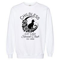 Childless Cat Lady Social Club Meme Cat Kamala Harris 2024 Garment-Dyed Sweatshirt