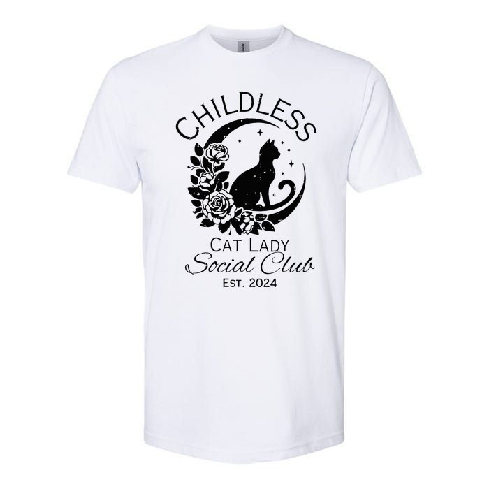 Childless Cat Lady Social Club Meme Cat Kamala Harris 2024 Softstyle CVC T-Shirt