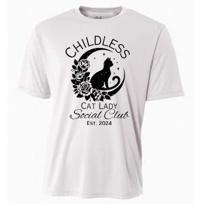 Childless Cat Lady Social Club Meme Cat Kamala Harris 2024 Cooling Performance Crew T-Shirt