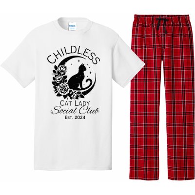 Childless Cat Lady Social Club Meme Cat Kamala Harris 2024 Pajama Set