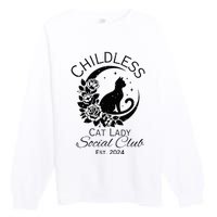 Childless Cat Lady Social Club Meme Cat Kamala Harris 2024 Premium Crewneck Sweatshirt