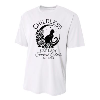 Childless Cat Lady Social Club Meme Cat Kamala Harris 2024 Performance Sprint T-Shirt